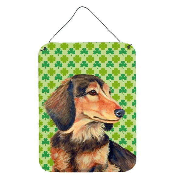 Carolines Treasures LH9211DS1216 Dachshund St. Patricks Day Shamrock Portrait Wall or Door Hanging Prints 12WX16H