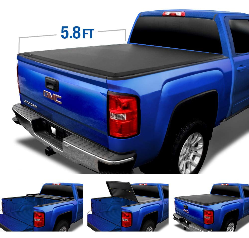 Photo 1 of Tyger Auto T3 Tri-Fold Truck Tonneau Cover TG-BC3C1003 Works with 2007-2013 Chevy Silverado/GMC Sierra 1500 (Excl. 2007 Classic) Fleetside 5.8' Bed