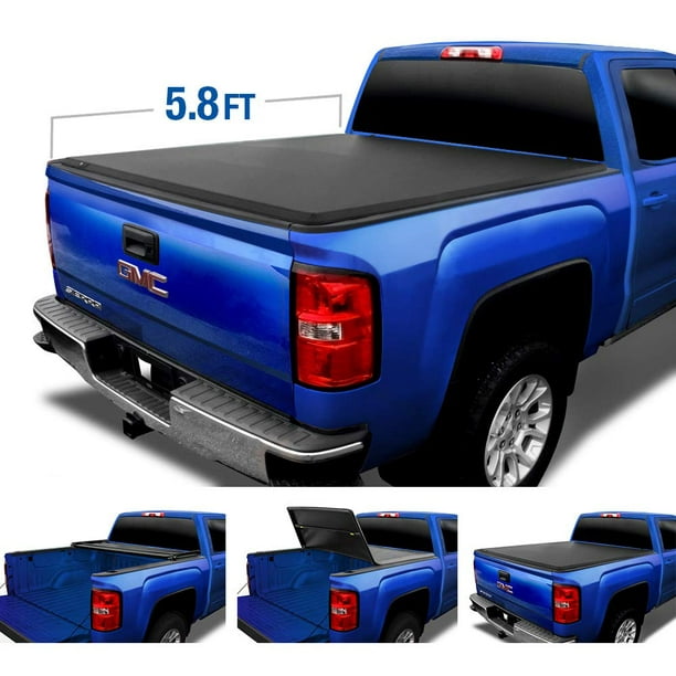 Tyger Auto T3 Tri Fold Truck Tonneau Cover Tg Bc3c1003 Works With 2007 2013 Chevy Silverado Gmc Sierra 1500 Excl 2007 Classic Fleetside 5 8 Bed Walmart Com Walmart Com
