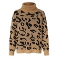 thumbnail image 3 of Gibobby SuéTer De Invierno Para Mujer Europa y América Casual Split Knitwear Leopard Two Lapel Pullover Sweater Mujer(A,G), 3 of 5