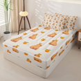 thumbnail image 2 of Homewish Capybara Kids Zipper Full Size Comforter Sets with Fitted Sheet and 2 Pillowcases, Cartoon Orange Fruit Zipper Bedding Set, Gray Reversible, 4 Pieces, 2 of 6