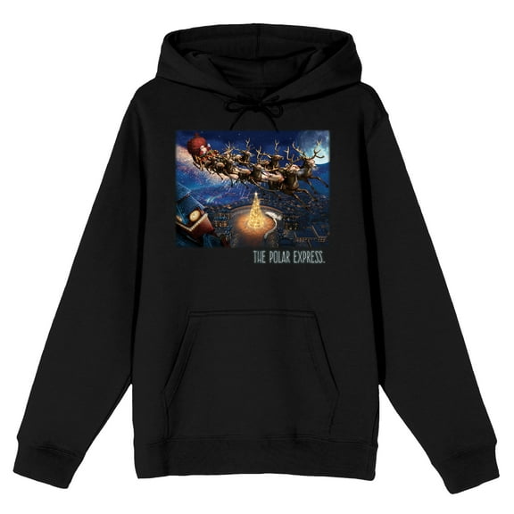 Polar Express Santa Sleigh Screenshot Men's Black Sweatshirt