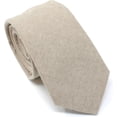 thumbnail image 4 of Men's Chambray Cotton Skinny Necktie Tie - 2 1/2" Width Textured Distressed Style, 4 of 7