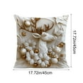 thumbnail image 3 of HomeKingdee White Relief Aesthetic Christmas Throw Pillow Covers, Soft Comfy Xmas Santa Claus Trees Pillow Cases, Poinsettia Snowman Reindeer 3D Decor, 3 of 6