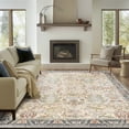 thumbnail image 3 of DEORAB 5X7 Area Rugs for Living Room, Machine Washable Bedroom Rugs Distressed Vintage Print Large Throw Rug Dining Room Aesthetic, Non Slip Carpet with Gripper, Ultra-Thin, 3 of 8