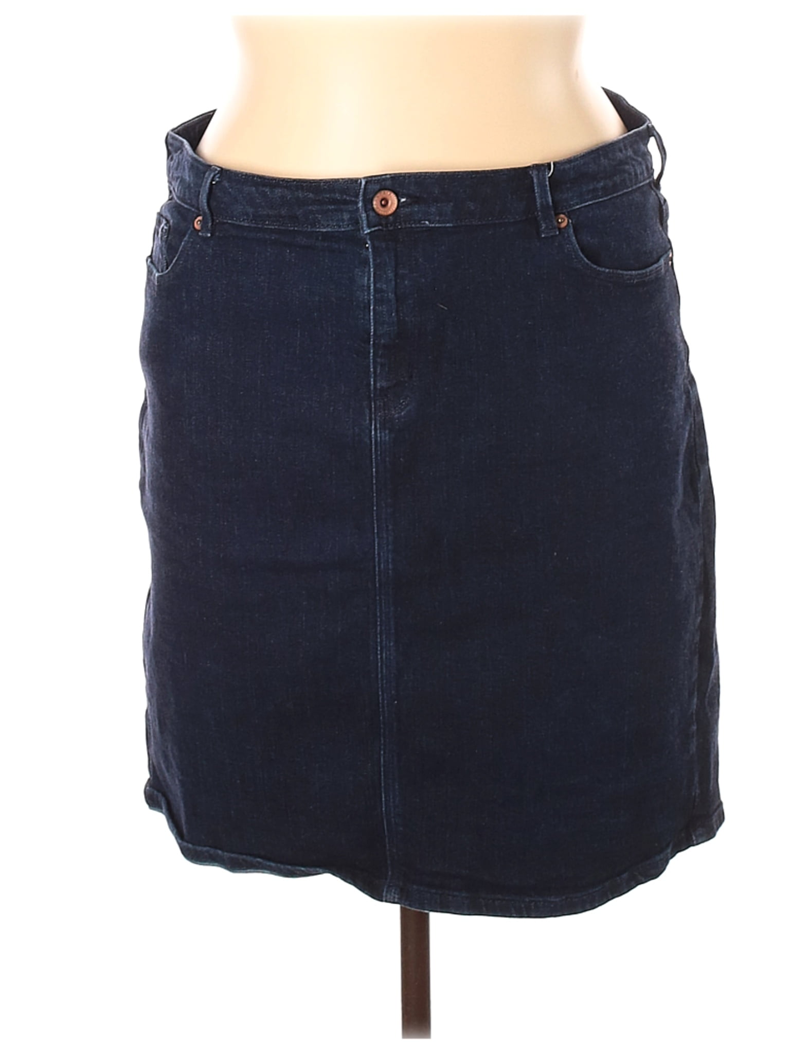 lands end denim skirt