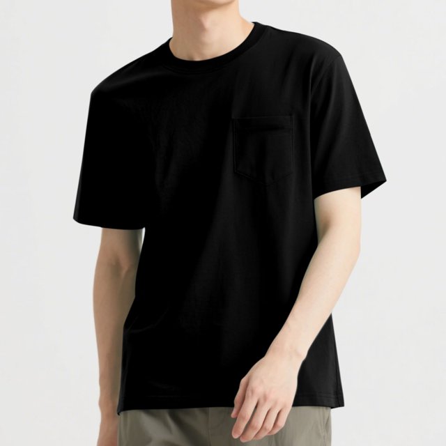 Dagugfen Mens T Shirts Short Sleeve Crewneck Loose Comfy Solid Color Leisure Workout Tee Tops Pocket