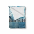 thumbnail image 2 of Urban Soft Flannel Fleece Throw Blanket, Times of Hong Kong City Morning and Evening Urban Downtown Scene Artwork Print, Cozy Plush for Indoor and Outdoor Use, 50" x 70", Deep Sky Blue, by Ambesonne, 2 of 6