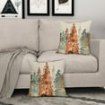 thumbnail image 2 of Winter Christmas Tree Pillow Covers 18x18 Set of 2 Blue Green Nature Forest Rustic Watercolor Style Print Decorative Throw Pillows Outdoor Square Linen Cushion Case Decor for Home Sofa Couch Bed, 2 of 5
