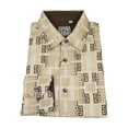 thumbnail image 5 of Mens Sports Shirt by DE-NIKO Long Sleeves Fashion Prints Soft Modal NK600 Khaki, 5 of 8