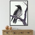 thumbnail image 2 of Designart 'Big Crow Sitting On A Branch' Traditional Framed Canvas Wall Art Print, 2 of 5
