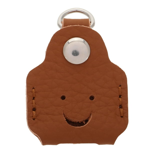 Funda de piel sintética para llave de coche, para hombres y mujeres, lindo protector de llavero, soporte para llaves de casa, color marrón claro