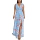 thumbnail image 1 of Gibobby Vestidos para Mujer Casuales Vestido casual de mujer elegante de gasa sin mangas de verano con estampado floral y dobladillo dividido(Azul celeste,XL), 1 of 5
