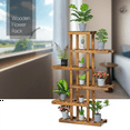 thumbnail image 3 of MoNiBloom Wood 5 Tiers Plant Stand, Flower Shelf, Display Rack, Carbonized, for Indoor Outdoor, 3 of 10