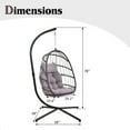 Hanging Wicker Egg Chair with Stand and Gray Cushion, Heavy Duty