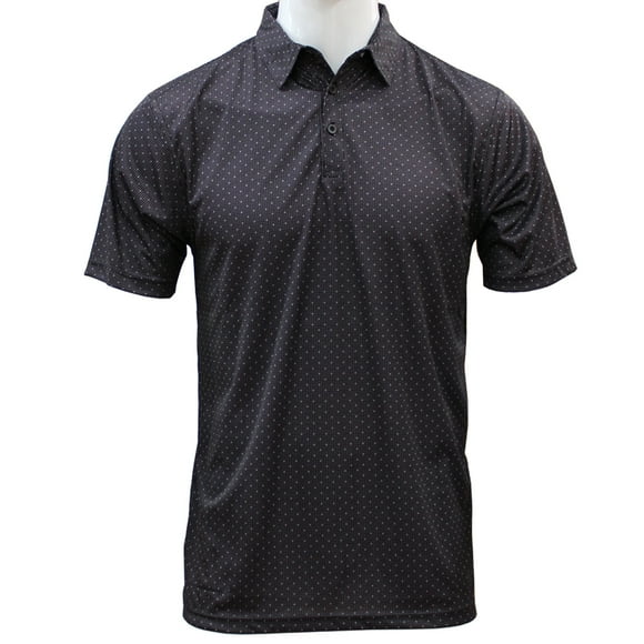 Burnside Golf Men's Dot Performance Polo Shirt, 2X-Large Black