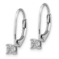 thumbnail image 2 of Real 14kt White Gold Diamond Cluster Leverback Earrings; for Adults and Teens; for Women and Men, 2 of 3