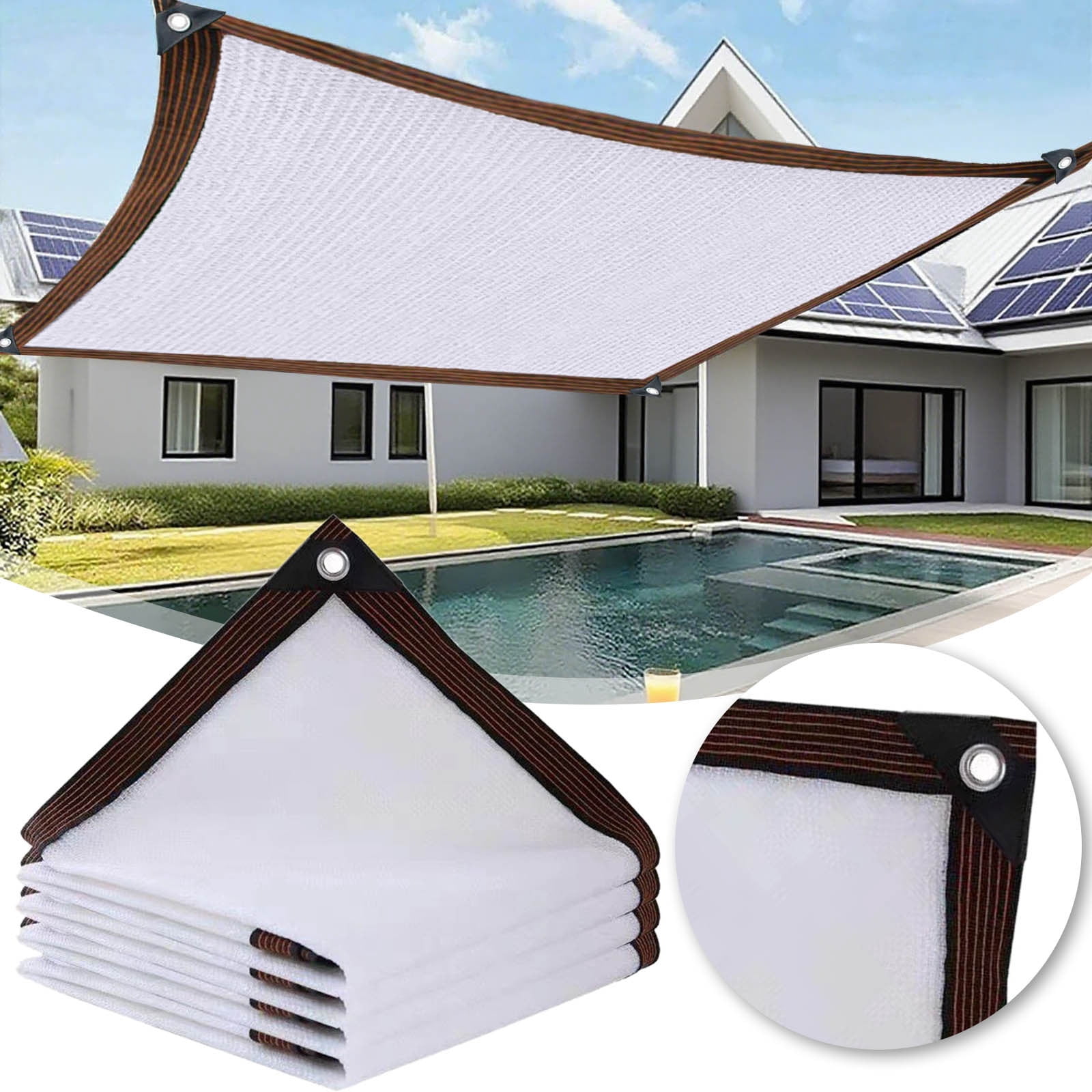 6.5x6.5Ft Shade Cloth,Breathable 90% Shading Rate Outdoor Sunshade for Garden Patio,Plants Greenhouse,Outdoor Pergola Lawn,Swimming Pool,Kennel Chicken Coop