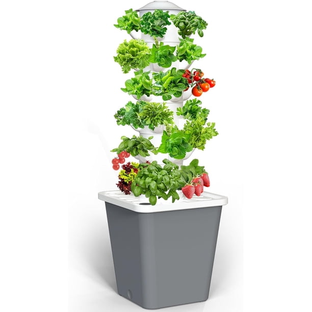 Sistema de cultivo hidropónico LyCereal, torre interior de 30 plantas