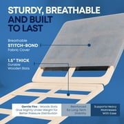 Continental Sleep, Premium 38mm Split Wood Bunkie Board for Queen Size Bed, 4-Piece Under Mattress Support Board, Fabric Ventilation Cover, Replaces Wooden Slats or Box Spring for Bed Frames