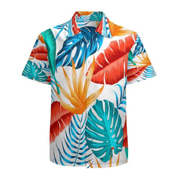 High Quality Hawaiian Shirts for Men Short Sleeve Aloha Beach Shirt Floral Summer Casual Button Down Shirts Blouses O9H64P