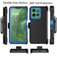 thumbnail image 3 of For Motorola Moto G Power 5G 2025 Case,Takfox Holster Phone Case with Built-in Screen Protector Swivel Belt Clip [3 Layers] Heavy Duty Full Body Protection Shockproof Kickstand Cover- Black/Blue, 3 of 10