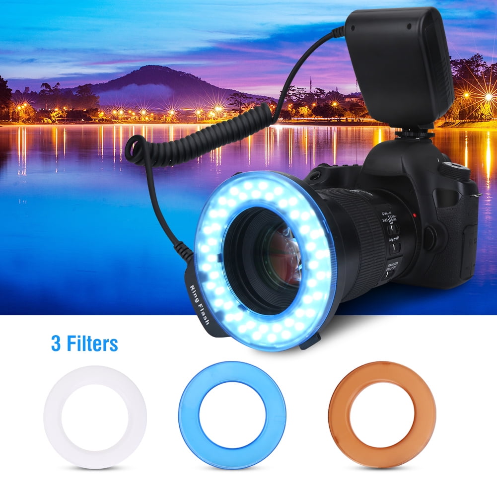 Dilwe Portable LED Ring Flash Battery Operated Fill Light