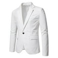 thumbnail image 2 of YLSDL Men's Slim Fit Blazer One Button Suit Jacket Business Wedding Party Tuxedo Work Office Wedding Party Prom Tuxedo White XL, 2 of 9
