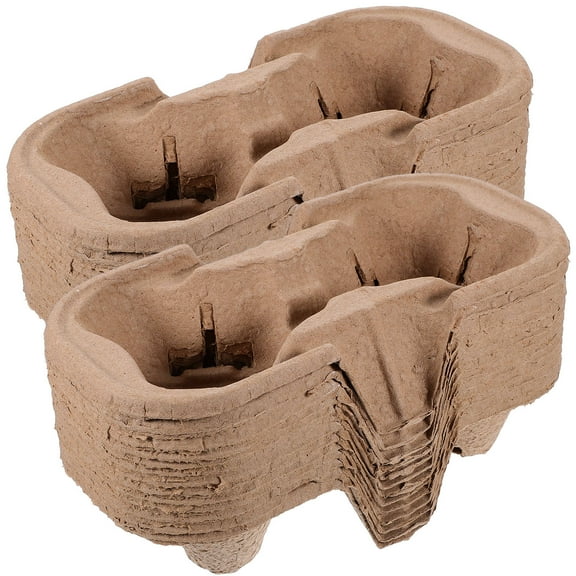 50pcs Coffee Cup Carrier Tray Paper Drink Carrier 2 Cups Holder Tray Drink Holder Drink Carrier
