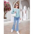 thumbnail image 5 of Arshiner Girls Long Sleeve T-Shirts Ruched Knot Side Tunic Blouse Tee Tops, 5 of 7