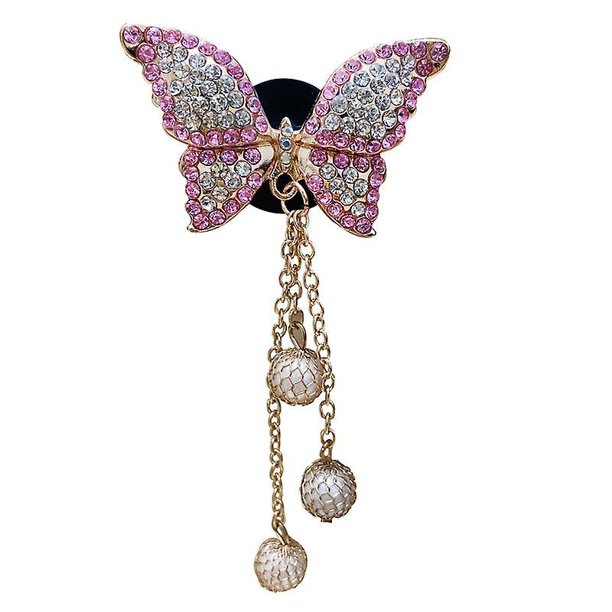 Clips de ventilación de aire, 4 piezas Ambientadores de aire de mariposa de cristal Clips de ventilación Difusor de coche Clip de ventilación Diamante Decoración del coche Linda decoración i