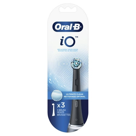 Oral-B iO Ultimate Clean Replacement Brush Heads, Black, 3 Count