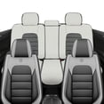 thumbnail image 3 of 2016 for Mercedes-Benz C-Class Seat Cover, Gray and White Car Seat Covers, PU Leather 5 Piece Full Set With Lumbar Support Waterproof, Airbag-Compatible, 3 of 7