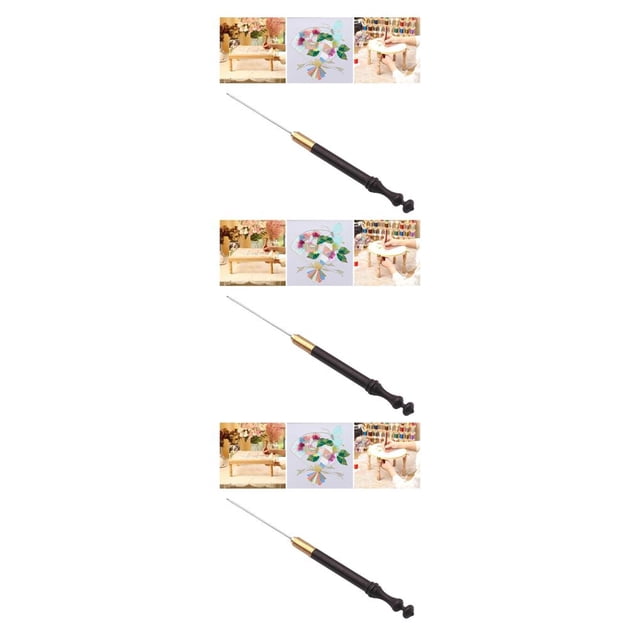Ounissouiy French Embroidery Crochet Tool Kit Wood Beads Sequin Handle Type1
