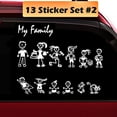 thumbnail image 1 of 13 Stick Figure My Family Car Stickers (Style#2) with Pet Dog Cat Family Car Decal Sticker for Windows Bumper, 1 of 7