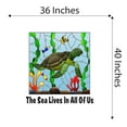 thumbnail image 4 of Turtle Wall Decal The Sea Lives In All Of Us Sea Turtle Wall Decals For Bedroom Decor Vibrant Sea Living Room Decoration - Size: 36 In X 40 In, 4 of 5