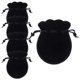 thumbnail image 1 of Mini Bolsas para Embalaje VelvtyBlack 5Pzas Negro 7x9cm Terciopelo Bolsa en Forma de Calabaza., 1 of 2