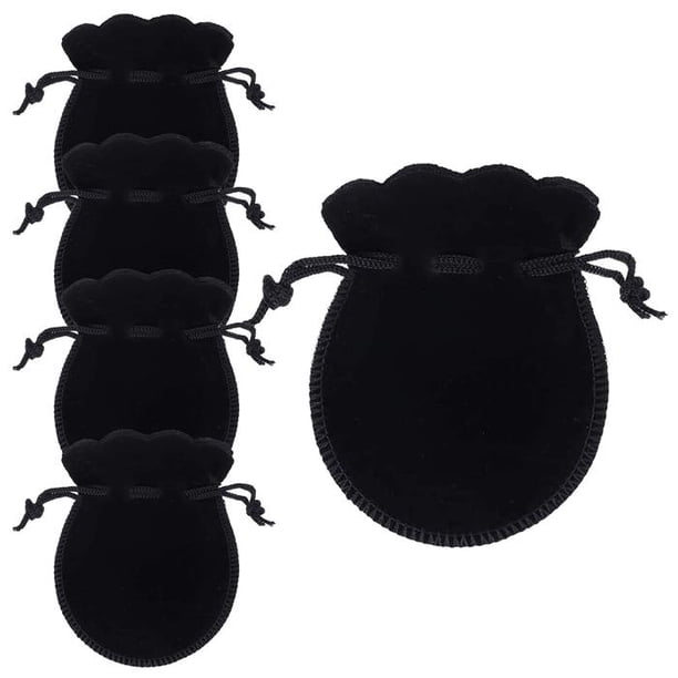 Mini Bolsas para Embalaje VelvtyBlack 5Pzas Negro 7x9cm Terciopelo Bolsa en Forma de Calabaza.