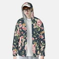 thumbnail image 4 of Goofa Vintage Floral Printed Women's UPF 50+ Sun Protection Hoodie Jacket Lightweight Long Sleeve Sun Shirt for Women with Pocket Hiking Outdoor-Large, 4 of 9