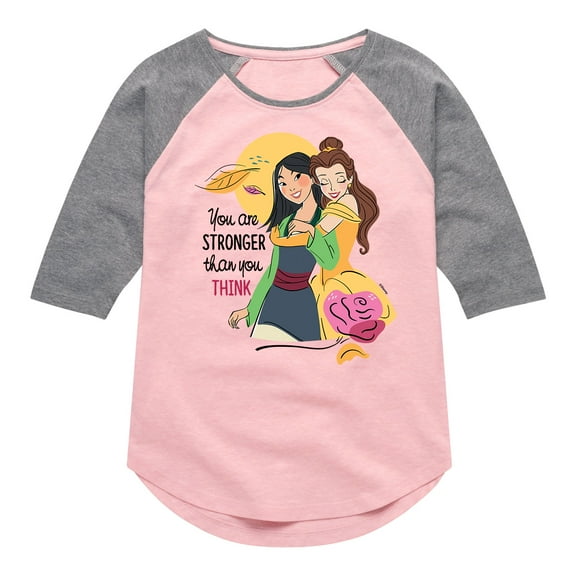 Disney Princess - You Are Stronger Than You Think - Toddler And Youth Girls Raglan Graphic T-Shirt