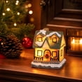 thumbnail image 4 of Light‑Up Resin Christmas Village House Figurine, LED Illuminated Winter Cottage Statue For Christmas Tabletop Home Decor, 4 of 7