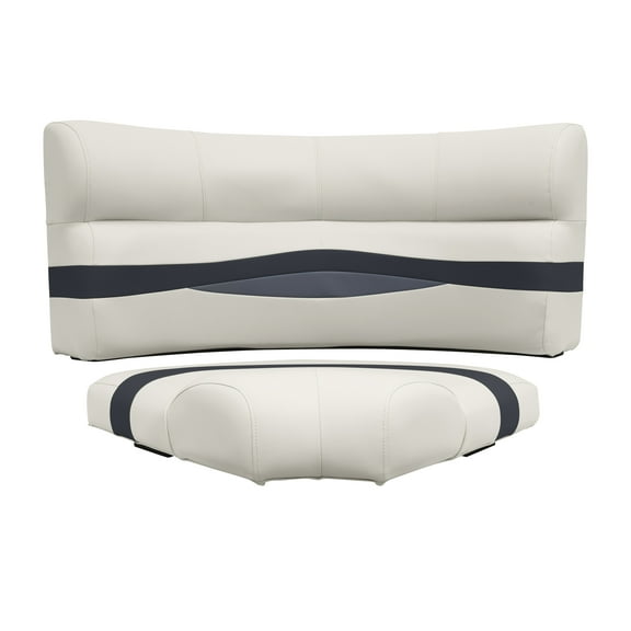 Wise BM11002-986 Premier Series Pontoon 32" Bow Radius Corner Cushion Set - Platinum / Spectra Navy / Cobalt