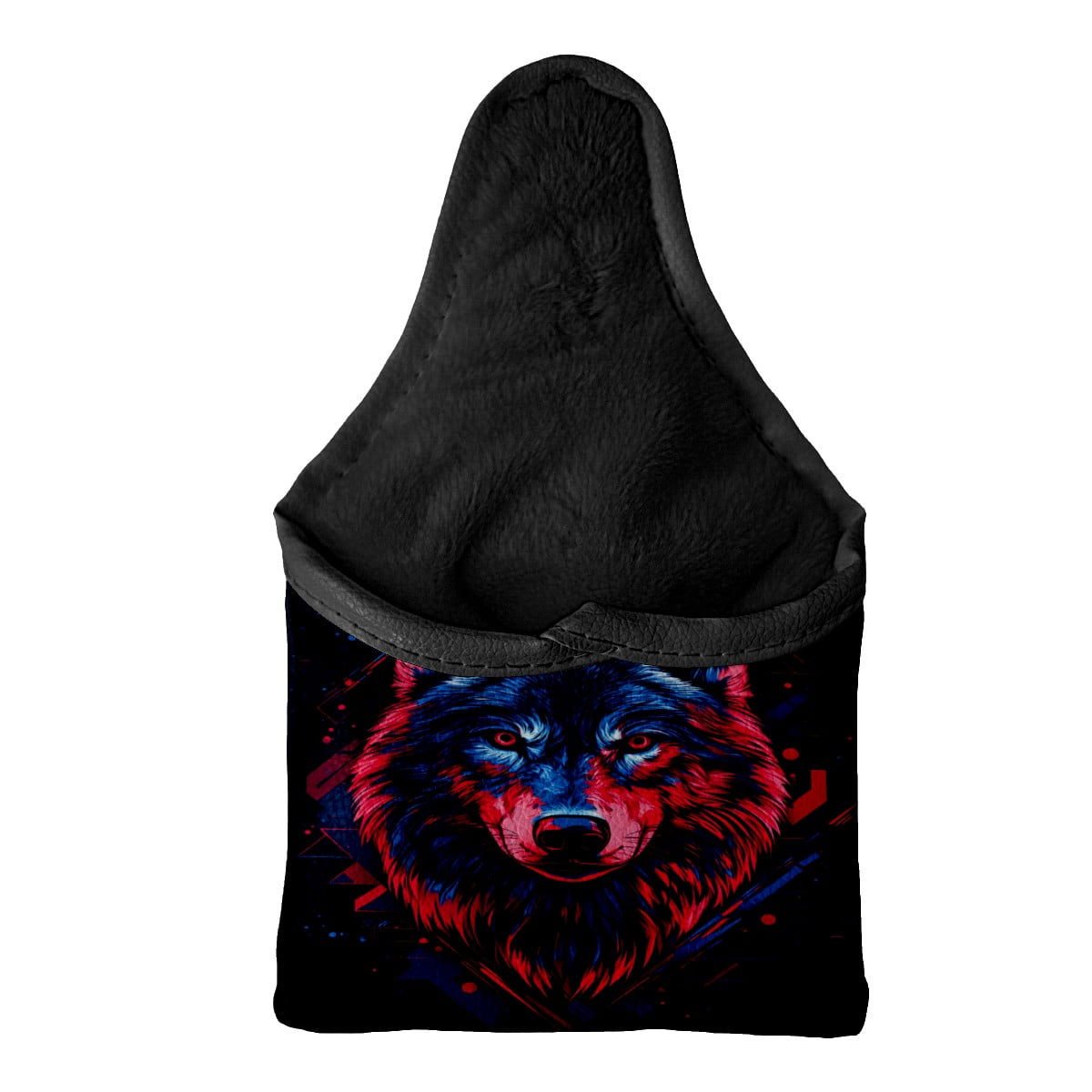 Golf Mallet Putter Cover Premium Leather Waterproof Golf Putter Head Cover with Magnetic Closure Wolf