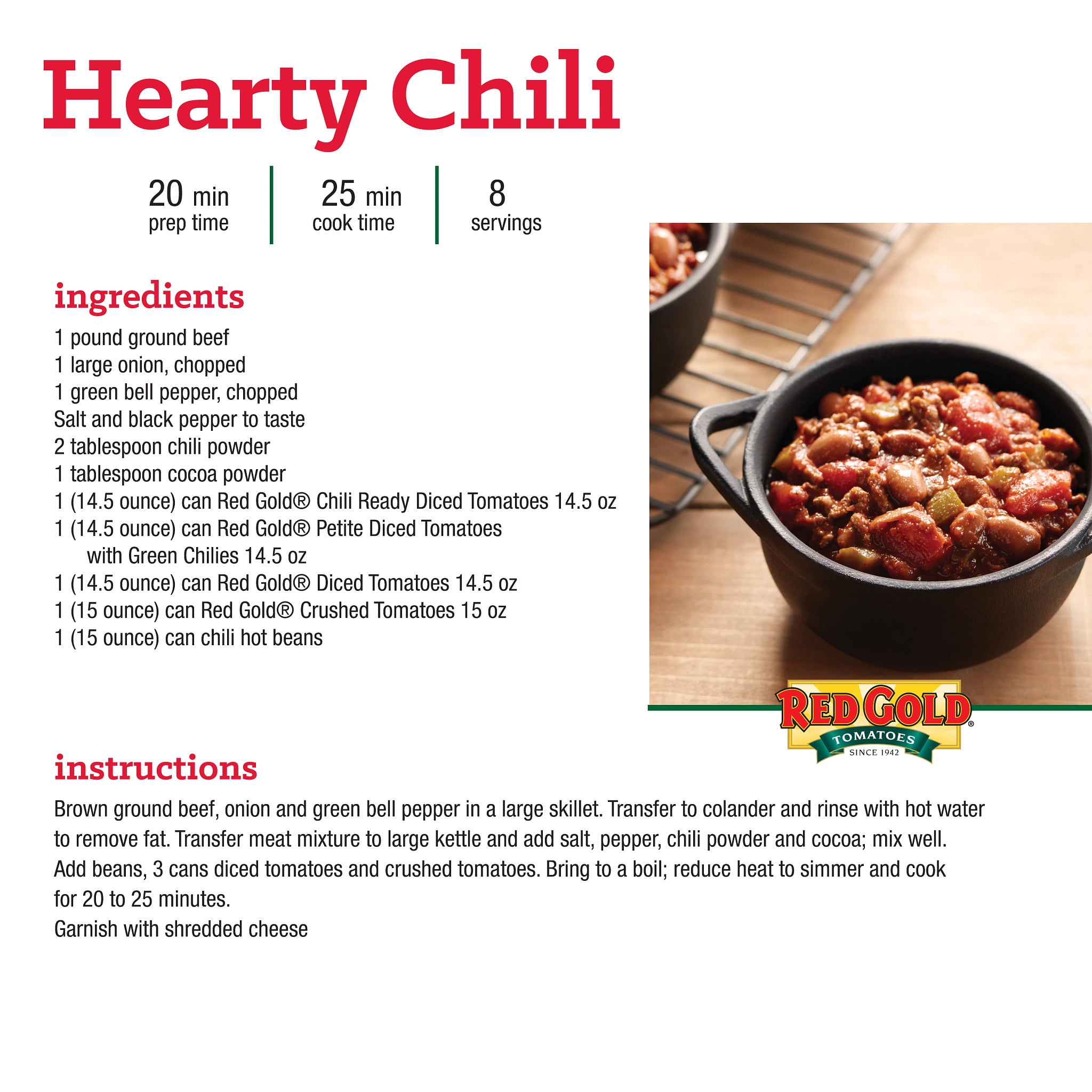 Red Gold Chili Ready Diced Tomatoes, 14.5 oz Can