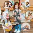 thumbnail image 6 of Pioneer Flower Floral Print Pattern Kids Aprons for Girls and Boys,Adjustable Neck Strap Toddler Aprons for Kids Cooking Baking, 6 of 7