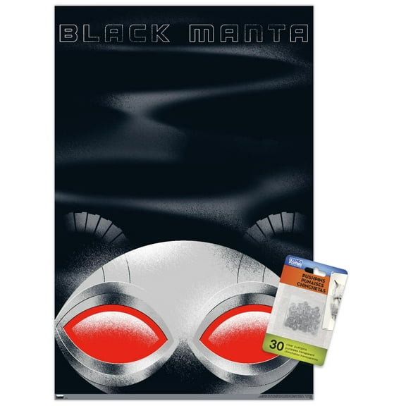 DC Comics Movie Aquaman and the Lost Kingdom - Black Manta Illustration Wall Poster with Push Pins, 14.725" x 22.375"