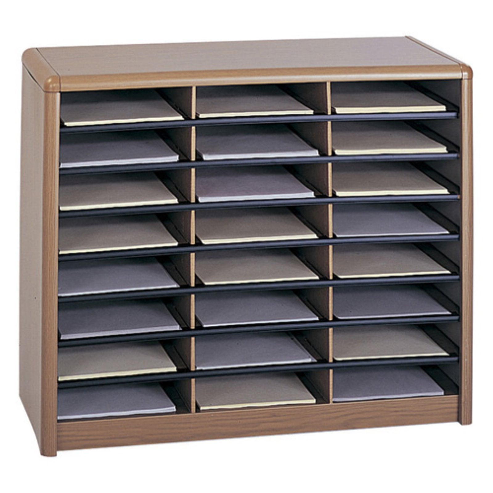 Safco Value Sorter 24 Compartment WoodFlat Files Organizer in Medium