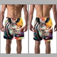 thumbnail image 3 of luoweisi Men's Beach Shorts Quick Dry Swim Trunks with Mesh Lining Abstract Rhinoceros L, 3 of 5