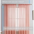 thumbnail image 2 of THD Serenity Sheer Voile Window Treatment Rod Pocket Curtain Panels - Curtains for Living Room - Set of 2 (Blush Pink, 54 W x 84 L), 2 of 6