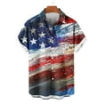 thumbnail image 4 of Men's 4th of July T-Shirt Turn-Down Collar Blouse Button Down V Neck Tops Independence Day Shirts Red White Blue Stars Graphic Tee Short Sleeve Top Summer Dress Shirt Trendy Casual 2025, 4 of 6